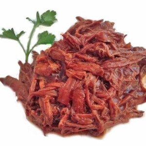 A close up of food, with Shredded beef