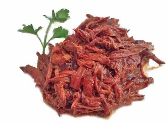 A close up of food, with Shredded beef