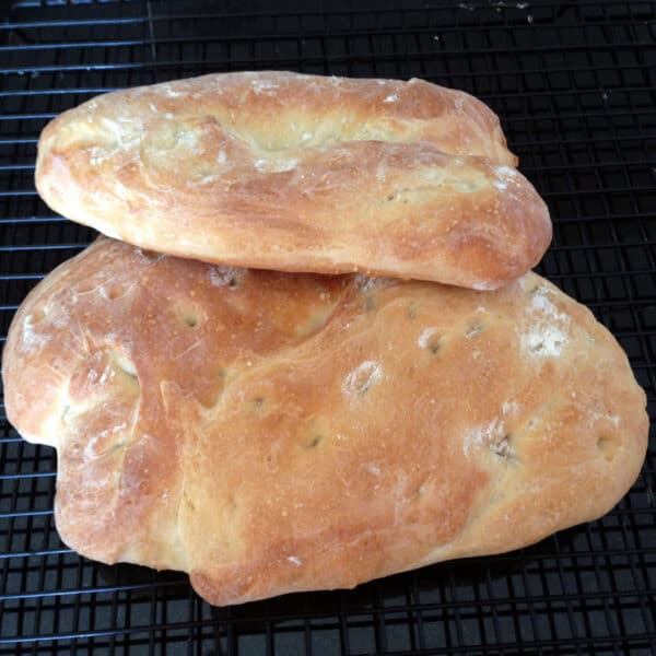 A loaf of ciabtta bread.