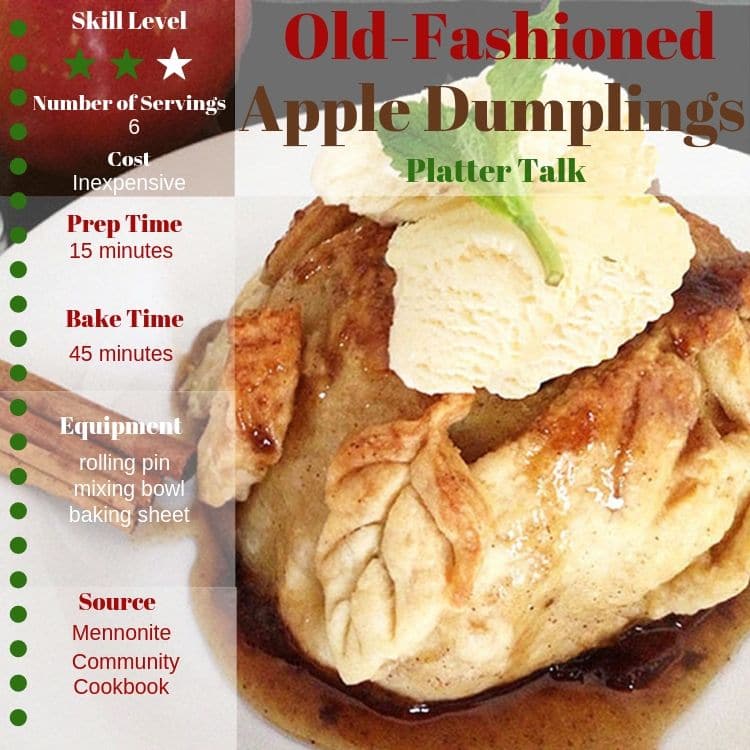 Information and photo of apple dumpling recipe.