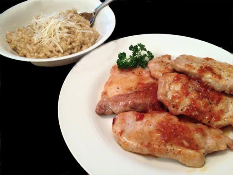 A plate of food on a table