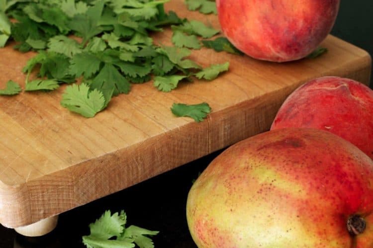 Mango on a cutting board