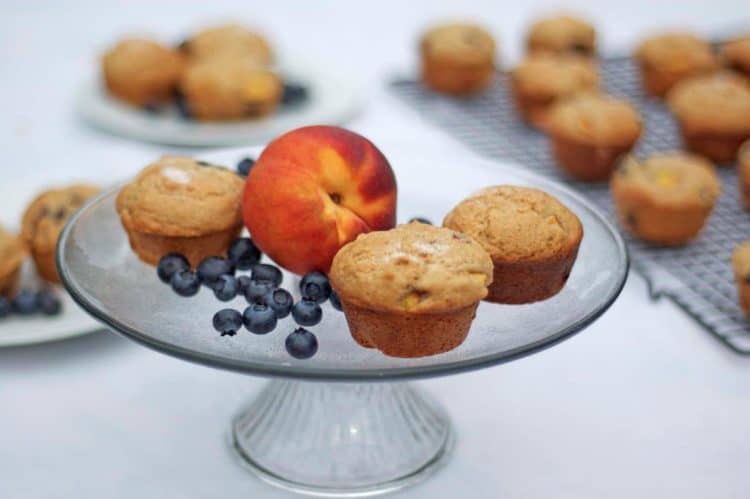 Food on a plate, with Peach and Batter