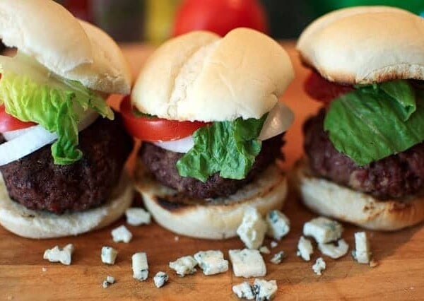 three hamburger sliders