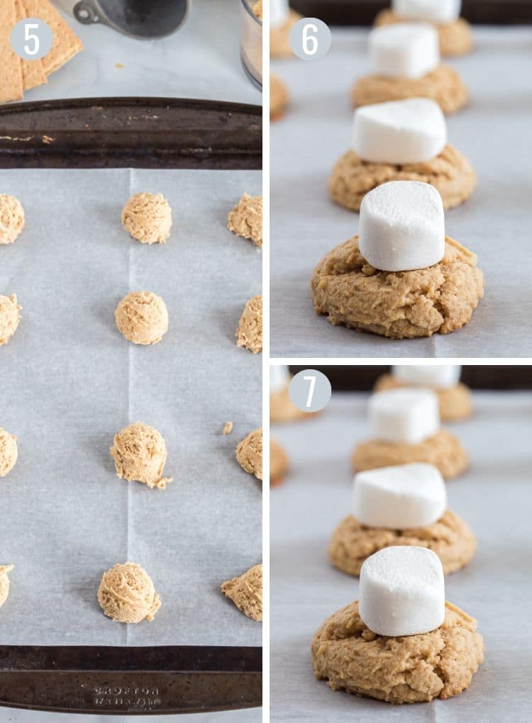 Cookies on a baking sheet lined with parchment paper.