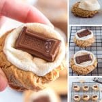 Photos of how to make s'mores cookies.