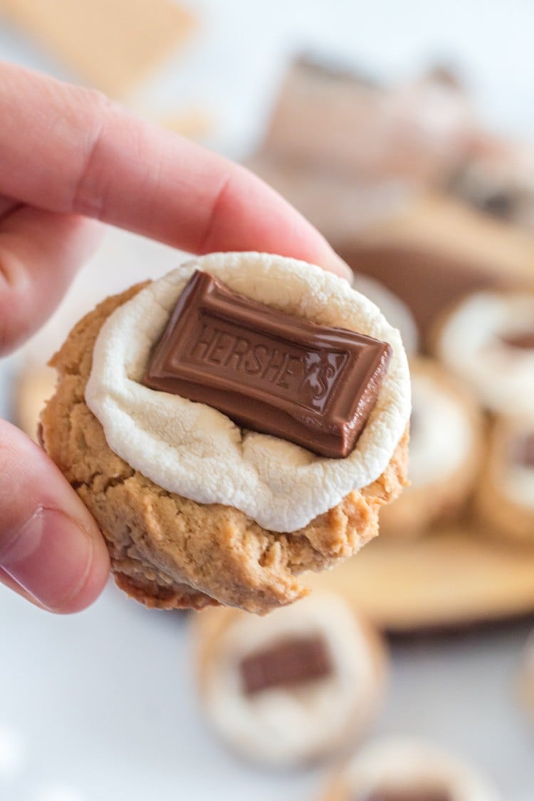 Holding a smores cookie