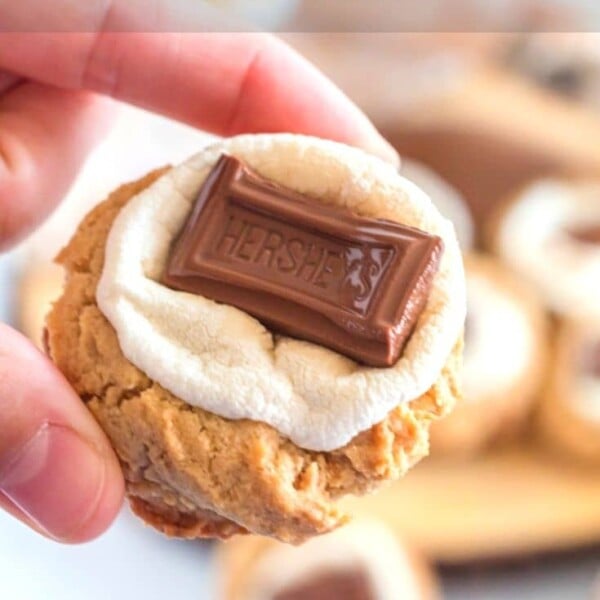 Holding a smores cookie