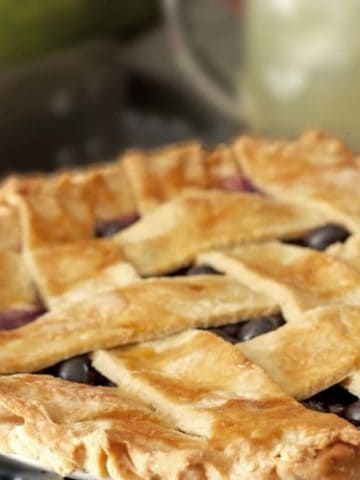 A close up of a homemade pie