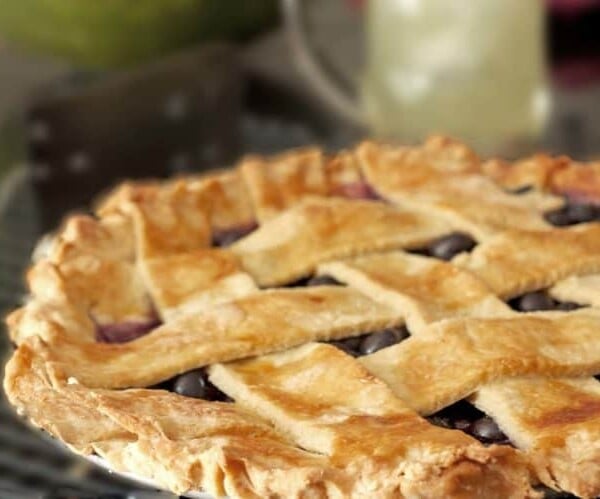 A close up of a homemade pie