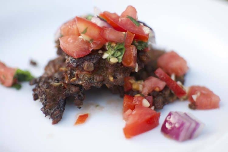 A close up of food on a plate