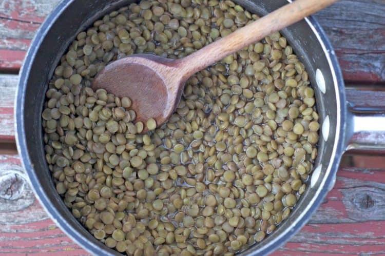 A bowl of lentils