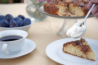 A plate of plum cake