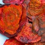 Beet chips on a plate