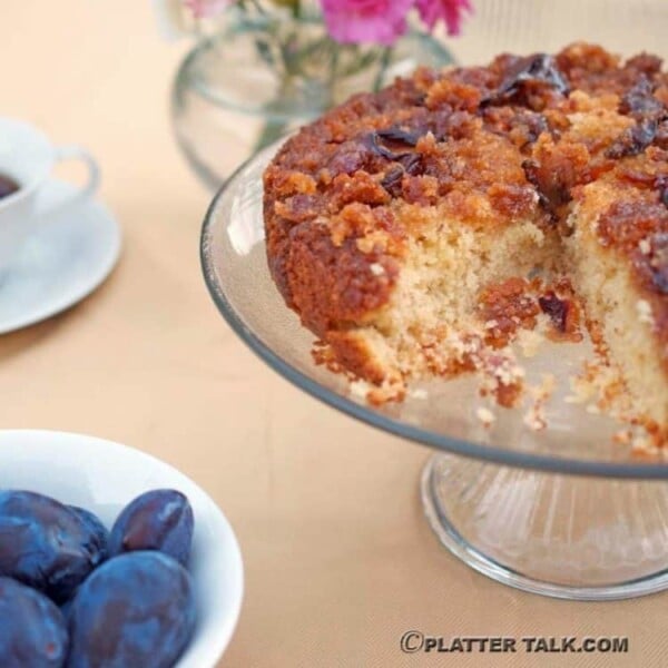 A cake being served.