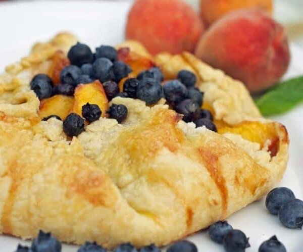 A close up of a fruit tart.