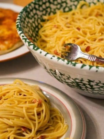A bowl of Carbonara.