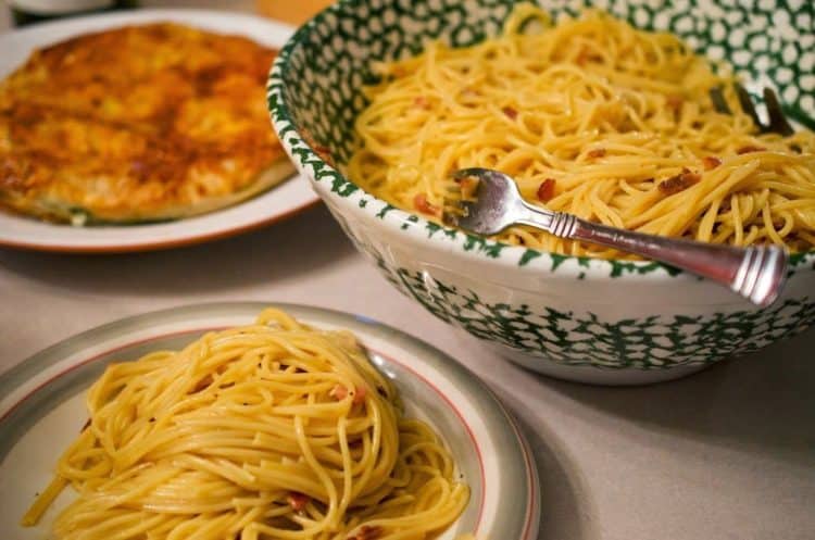 A bowl of Carbonara.