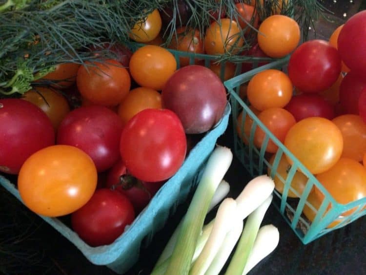 Bowls filled with fresh vegetables.