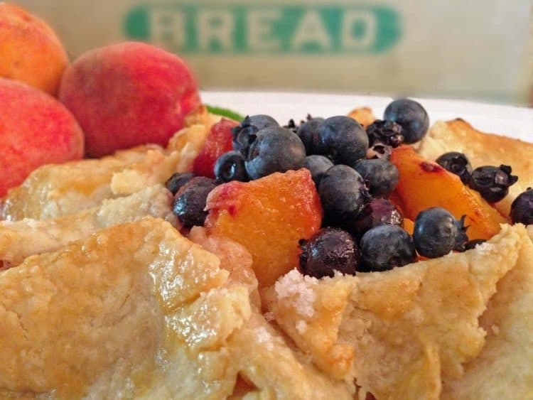 A close up of a fruit tart.