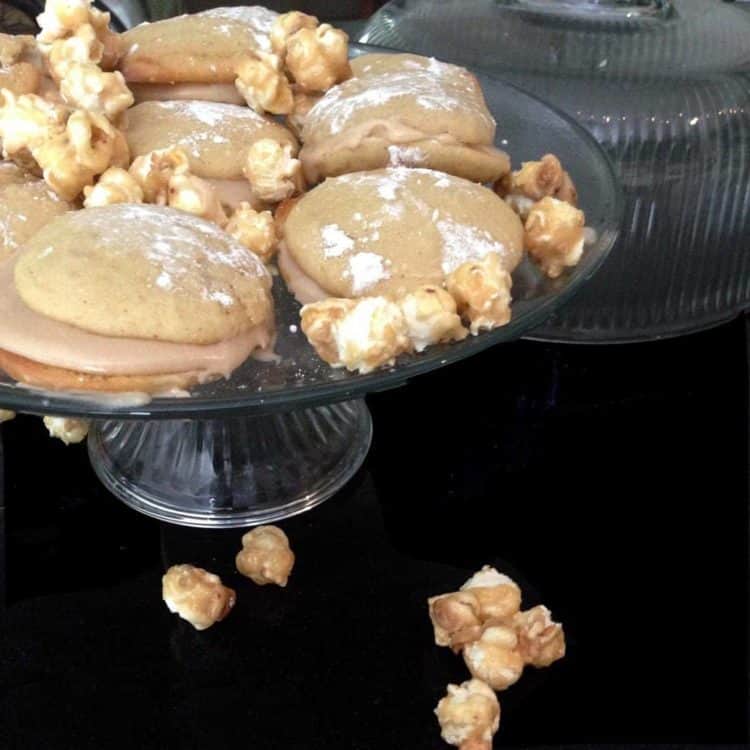 A platter of whoopie pies and caramel corn.