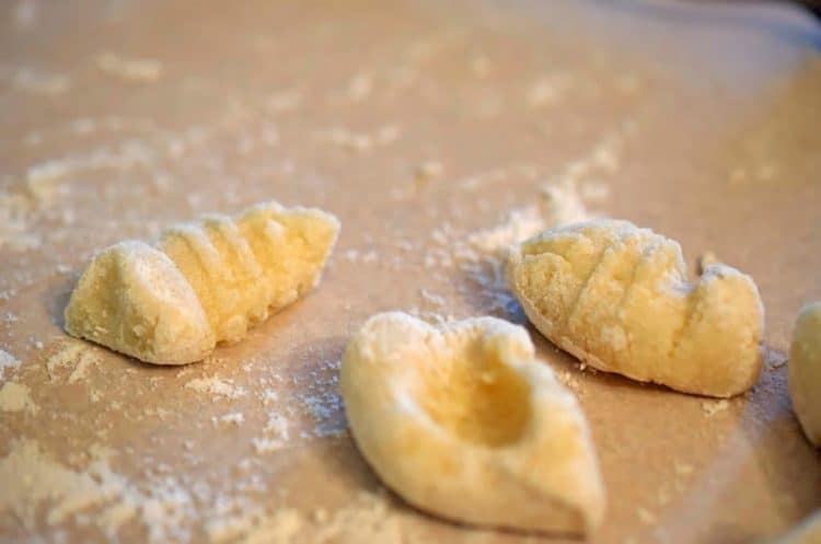 A close up of gnocchi.