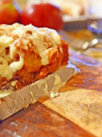 Some sweet bread on a cutting board