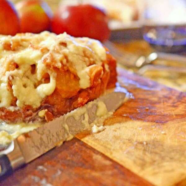 Some sweet bread on a cutting board