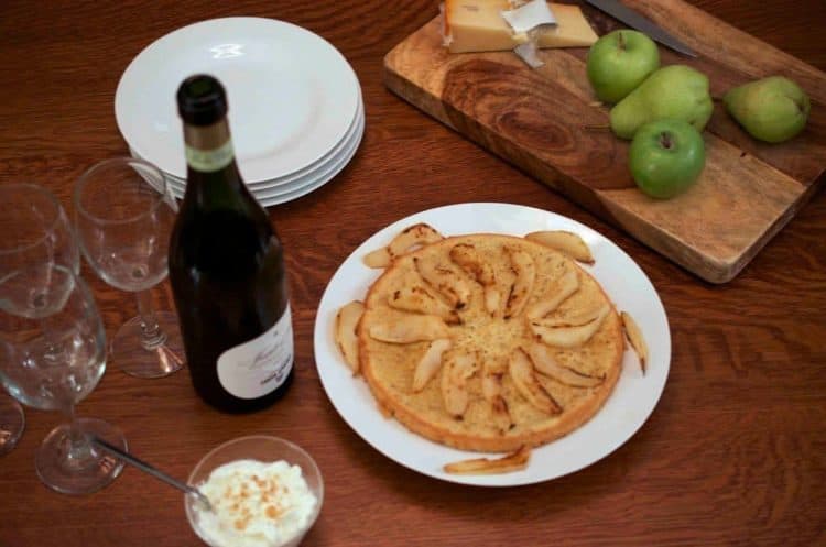 A full cake on a table.