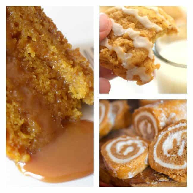 three different pumpkin desserts.