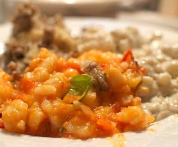 A close up of a plate of homemade Gnocchi.