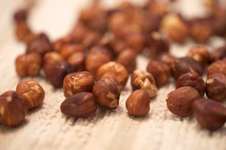 A close up of Hazelnuts. 