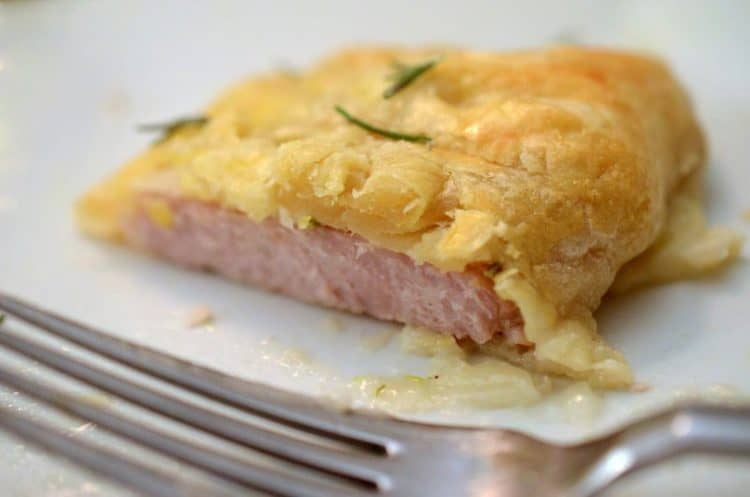 A close up of a plate of food with a fork