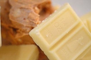 a close up of white chocolate bars
