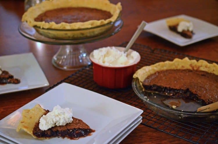 A plate of chocolate pie.