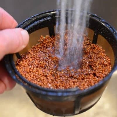 How to rinse quinoa before cooking it.