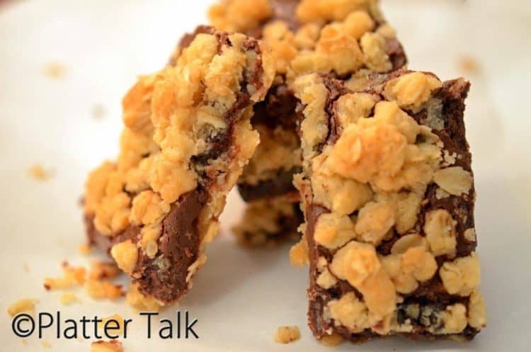 A plate of oatmeal bars.