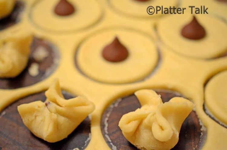 Holiday cookies being made.