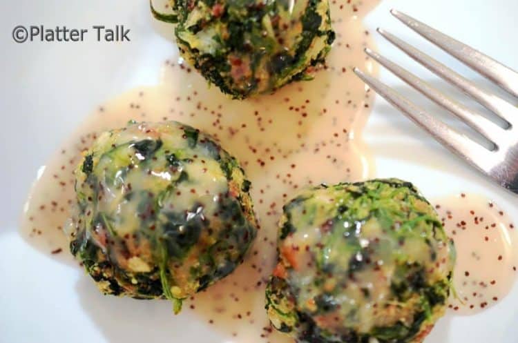 three bacon spinach balls.