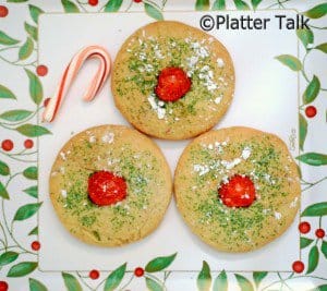 three cherry holiday cookies.