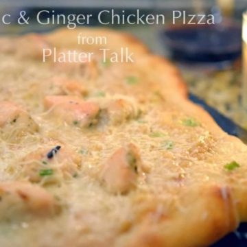 a garlic ginger chicken pizza