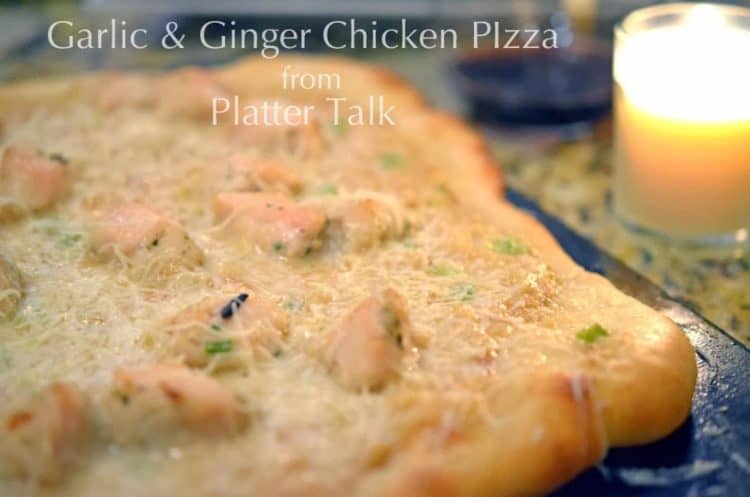 a garlic ginger chicken pizza