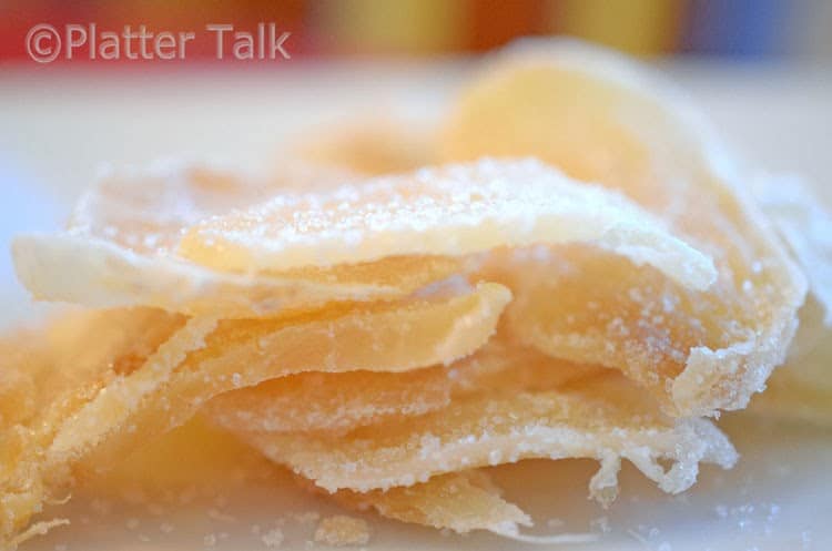 a stack of candied ginger