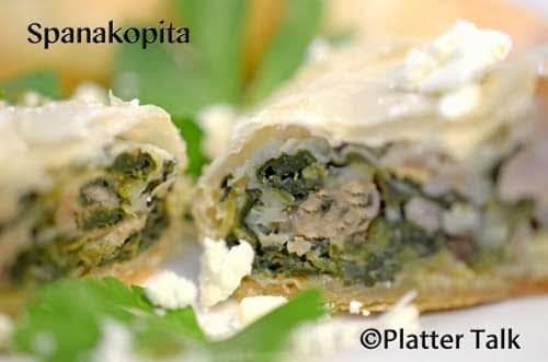 A close up of food with Spanakopita