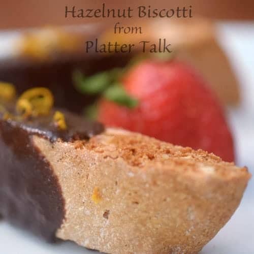 A close up of a hazelnut biscotti