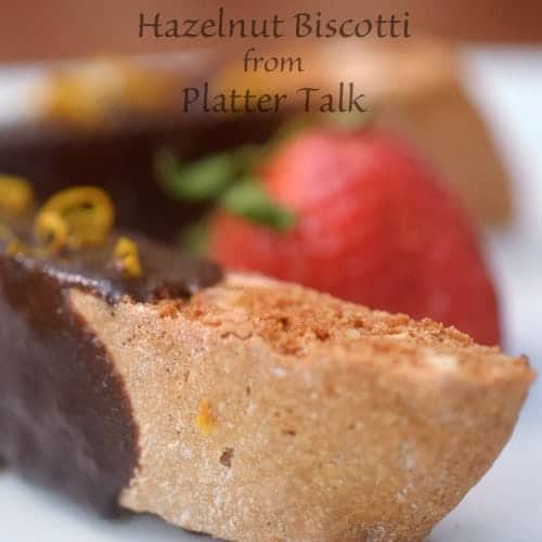 A close up of a hazelnut biscotti 