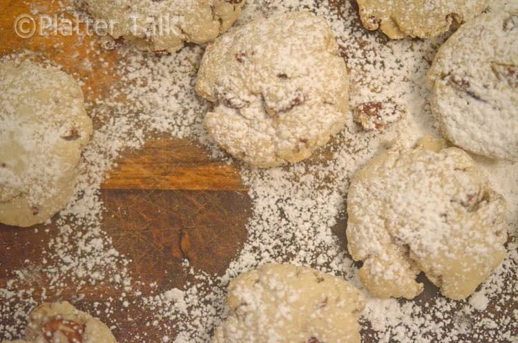 pecan sandies on a board