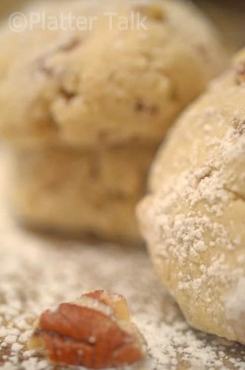 A close up of a pecan sandy