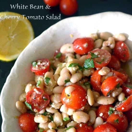white bean cherry salad