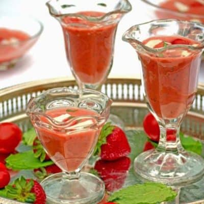 Tomato Strawberry & Basil Gazpacho